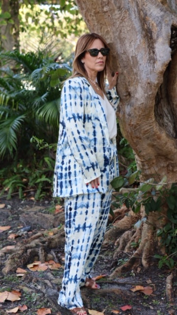 Mediterranean Blazer & Pants Set in Blue.